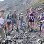 Leadership retreat participants hiking above Hayden Backcountry Lodge in the San Juan Mountains